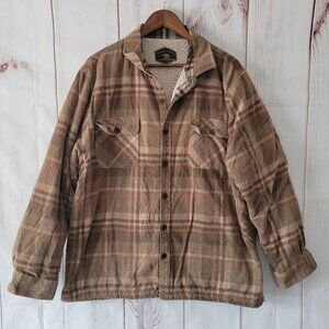 Freedom Foundry Plaid Flannel Sherpa Lined Button Front Shirt Jacket Men’s XL